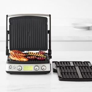 GreenPan Silver and Black Grill with Waffle Plates